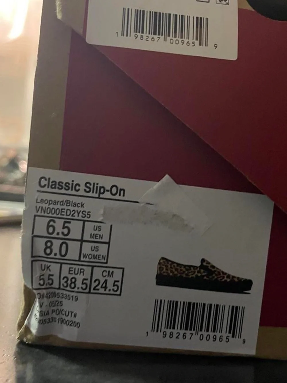 Vans Leopard Print Slip-On Loafers in Black and Gold
